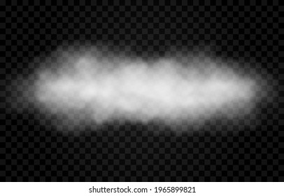 Vector cloud of smoke or fog. Fog or cloud on an isolated transparent background. Smoke, fog, cloud png.