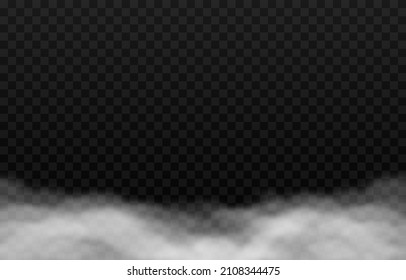 Vector cloud of smoke or fog. Fog or cloud on an isolated transparent background. Smoke, fog, cloud png.