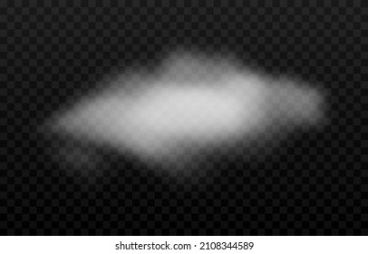 Vector cloud of smoke or fog. Fog or cloud on an isolated transparent background. Smoke, fog, cloud png.