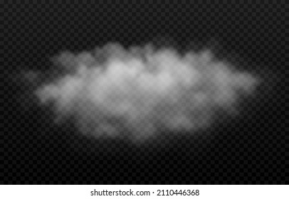 Vektorwolke von Rauch oder Nebel. Nebel oder Wolke auf einzeln transparentem Hintergrund. Rauch, Nebel, Cloud PNG.