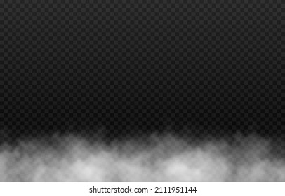 Vector cloud of smoke or fog. Fog or cloud on an isolated transparent background. Smoke, fog, cloud png.