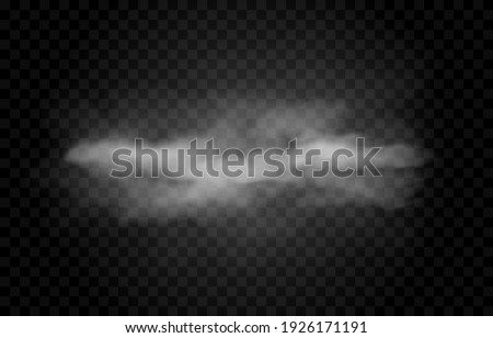 Vector cloud of smoke or fog. Fog or cloud on an isolated transparent background. Smoke, fog, cloud png.