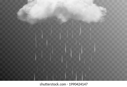 Vector Cloud Or Smoke On An Isolated Transparent Background. Rain, Bad Weather, Curtains, Cloud. Cloud, Smoke, Fog, Png.