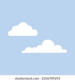 Vector cloud sticker clipart vector set, flat design.