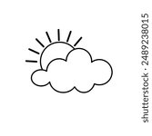 Vector cloud and sun, sun behind cloud, kid