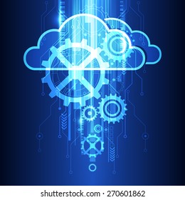 Vector Cloud Technology System Background, Illustration