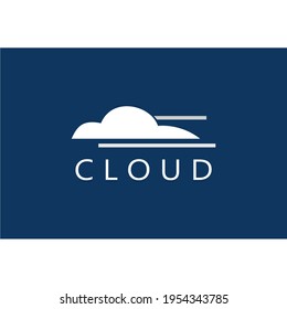 vector cloud with two gray stripes on the side and bottom