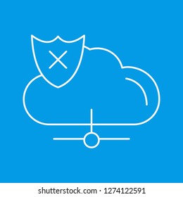 vector cloud unsecure icon
