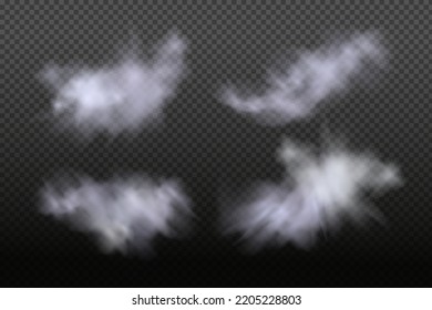  Vector cloudiness ,fog or smoke on dark checkered background.Cloudy sky or smog over the city.Vector illustration.