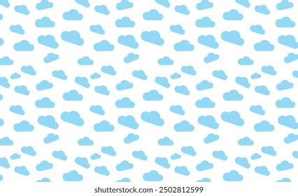 Vector clouds blue cartoon childish theme seamless pattern background