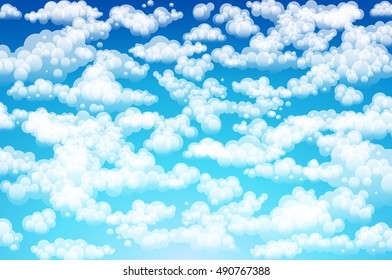 Vector clouds. Cartoon. Illustration on blue background for design art
