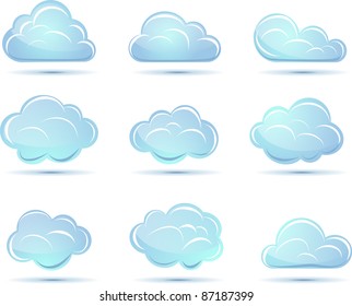 Vector clouds collection. Weathe icon for design.