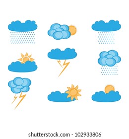 Vector clouds collection. Weather icon for design.
