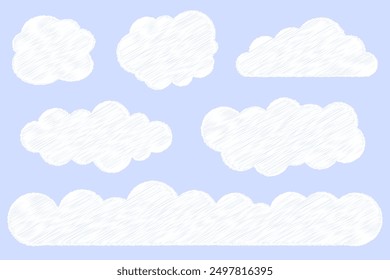 Vektorwolken mit Bleistift gezeichnet
Vektorgrafik für Kinder