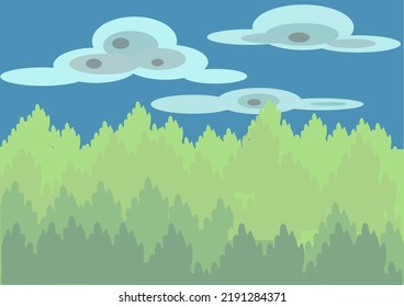 Vector clouds and forests for environmental illustration.