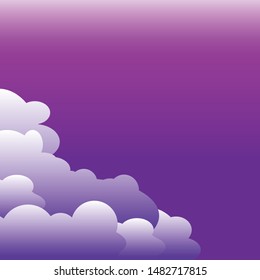 Vector clouds illustration in abstract style. Cloud technology. Beautiful bright cloudscape vector texture background. Cartoon style. Decoration element.