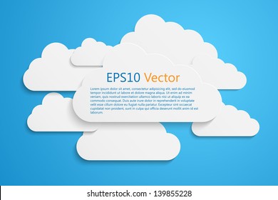 a vector clouds on blue