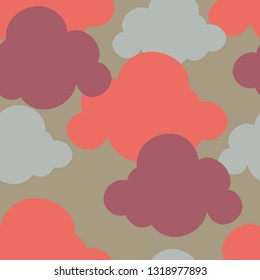 Vector clouds pattern for kids. Colorful seamless clouds pattern. Perfect for greetings, invitations, manufacture wrapping paper, textile and web design. Vector pattern