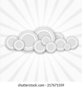 vector clouds with rays for design