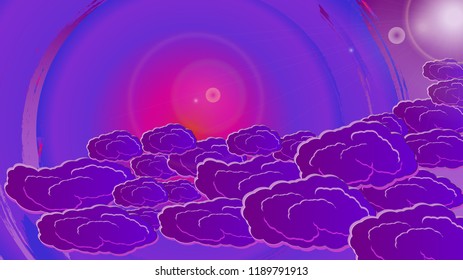 Vector clouds in the rays of white light. EPS 10.