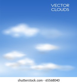 Vector clouds realistic illustration.