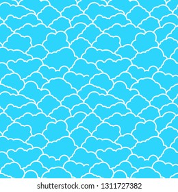 Vector clouds seamless pattern