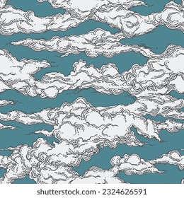 Vector Clouds seamless pattern design, Clouds design, Traditional pattern, Sky, Sky, Rain, Asian pattern