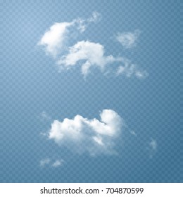 Vector Clouds. Set of Transparent Clouds. Texture of Clouds for Background. Vector Illustrations.
