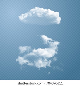 Vector Clouds. Set of Transparent Clouds. Texture of Clouds for Background. Vector Illustrations.