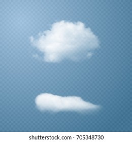 Vector Clouds. Set of Transparent Clouds. Texture of Clouds for Background. Vector Illustrations.