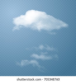 Vector Clouds. Set of Transparent Clouds. Texture of Clouds for Background. Vector Illustrations.