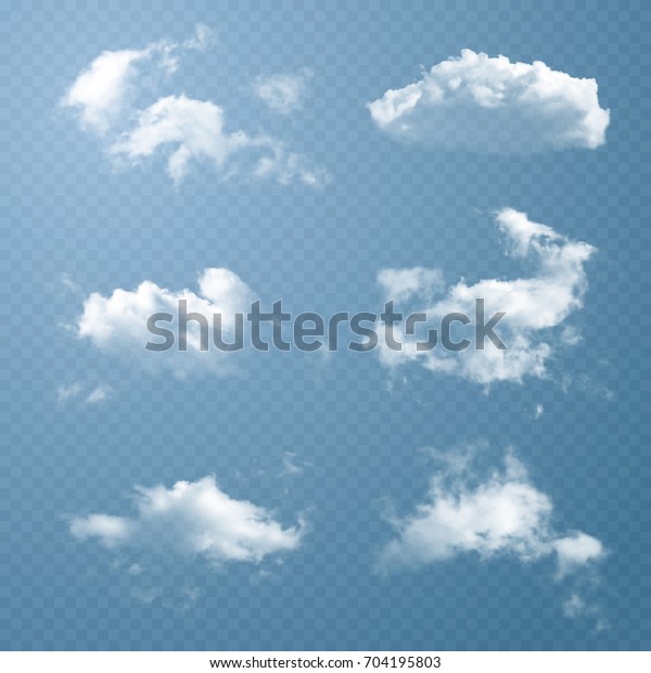 Vector Clouds. Set of\
Transparent Clouds. Texture of Clouds for Background. Vector\
Illustrations.