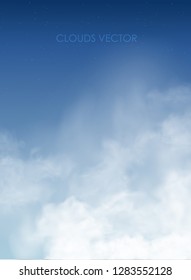 vector clouds and smoke on blue sky