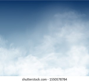 vector clouds and smoke on blue sky