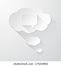Vector Clouds with Speech Bubble background