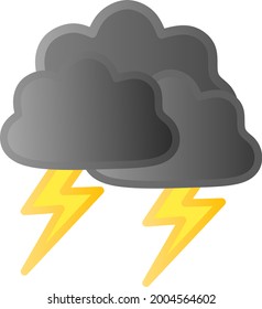 Vector cloudy cloud with lightning for your business.