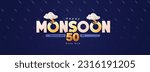 vector cloudy illustration Banner huge Sale Offer Monsoon Offer for Monsoon 