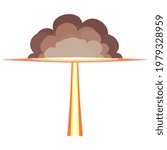 Vector of cloudy nuclear ray zapped down like lighting