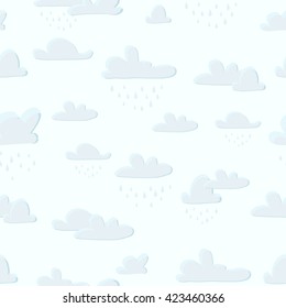 Vector cloudy seamless pattern