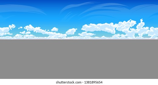 Vector Cloudy Sky , 360 panoramic , Equirectangular projection , Spherical panorama. landscape 3d rendering - Illustration svg