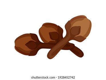 vector clove isolated on white, dried clove, clip art clove