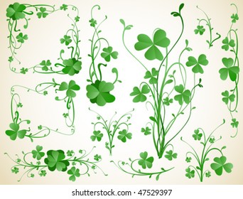 vector clover design elements set