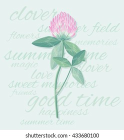 Vector clover flower on a light green background
