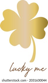 vector of clover with gold color for your lucky company