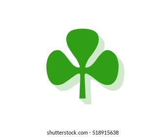Vector clover icon with long shadow effect