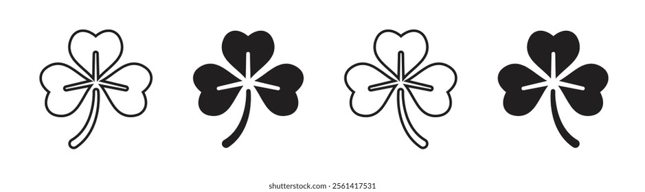 Vector Clover Icon Set. Clover Symbols