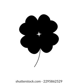 Vector clover illustration. Isolated on a white background. Clover leaf icon. Illustration of clover leaf. Clover leaf cartoon style icon.