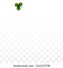 Vector Clover Leaf  and Ireland Flag Isolated on Transparent Background. St. Patrick's Day Illustration. Ireland's Lucky Shamrock Poster.  Cover for Patrick's Party. Tourism in Ireland.