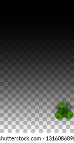 Vector Clover Leaf  and Ireland Flag Isolated on Transparent Background. St. Patrick's Day Illustration. Ireland's Lucky Shamrock Poster.  Poster for Irish Concert in Pub. Tourism in Ireland.