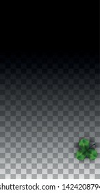 Vector Clover Leaf  and Ireland Flag Isolated on Transparent Background. St. Patrick's Day Illustration. Ireland's Lucky Shamrock Poster.  Banner for Patrick's Party. Tourism in Ireland.
